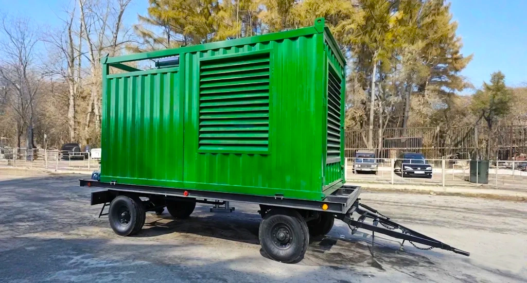 Передвижная контейнерная электростанция мощность 500 кВт на прицепе